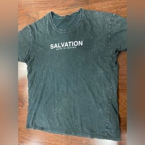 Vintage Jesus Shirt Men Tee Religion Christ God 90s Y2K Salvation Faded L